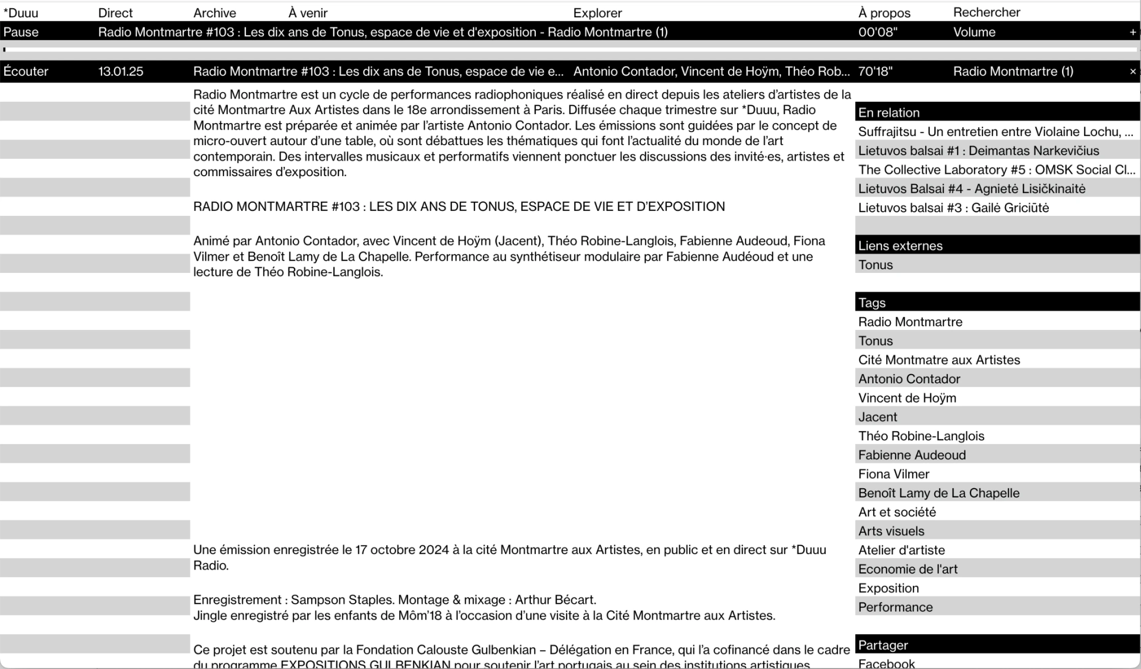 Radio Montmartre #103, *Duuu Radio