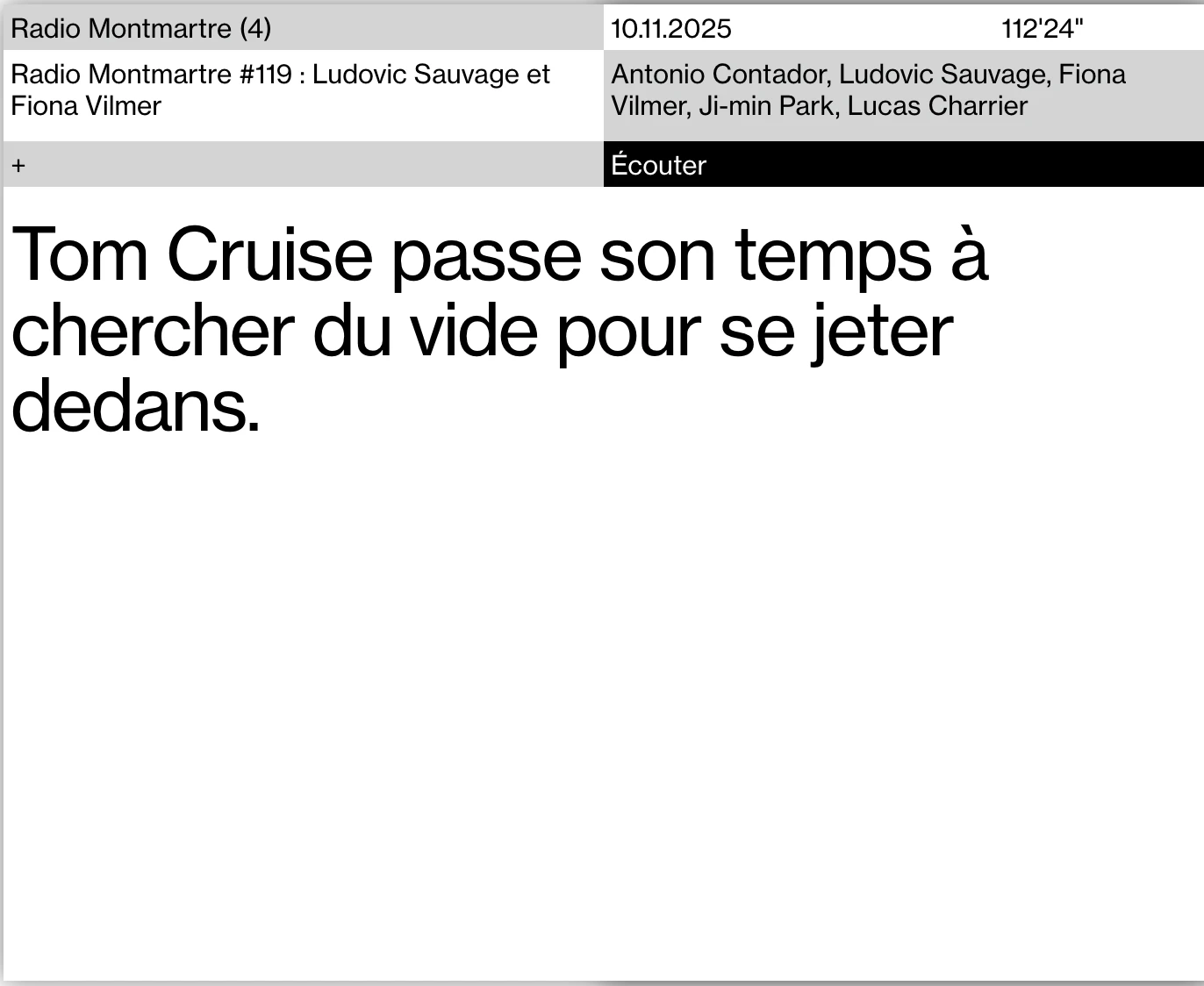 Radio Montmartre #119, *Duuu Radio